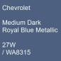 Preview: Chevrolet, Medium Dark Royal Blue Metallic, 27W / WA8315.